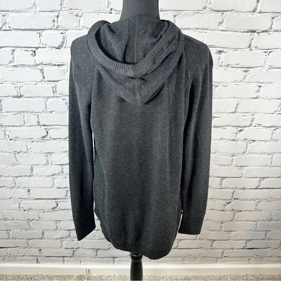 Prana Women's Milani Tunic Hoodie Sweater Size Small Black Organic Cotton Wool - Picture 4 of 12